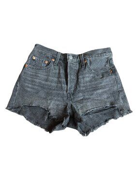Levi's 501 Washed Black Denim Jean Shorts Cutoff Daisy Dukes Size 25 Women's
